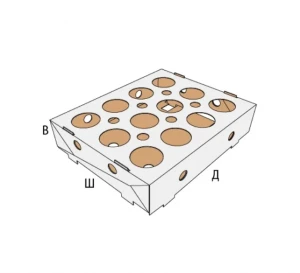 Коробка FEFCO 0751 - клееная, сборная, с отверстиями