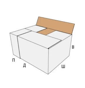 Коробка FEFCO 0230 4-х клапанная в сборке со склейкой по длинной стороне